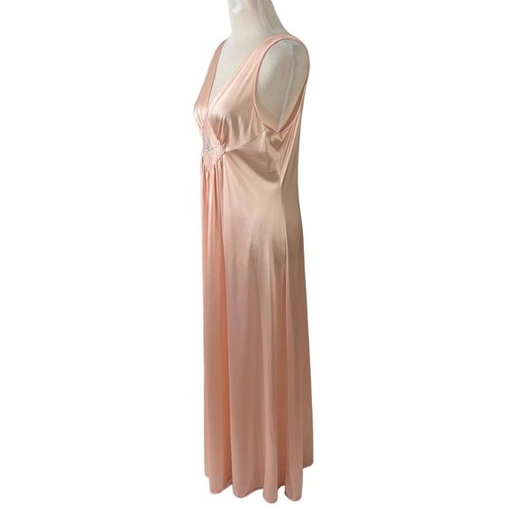 Vanity Fair Size 34 Pink Nightgown Vintage 1980s Long Made in USA - Picture 7 of 11